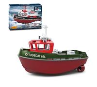 RCXTechPro 1:72 Scale RC Boat with Dual Motors & LED Lights, 2.4GHz High-Speed Waterproof Racing Boat for Pools & Lakes, Remote Control Speedboat Ship for Adults & Teens