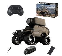 RCXTechPro 4WD Mini RC Car 1:64 Full-Scale 2.4G Remote Control Crawler Car, Desktop Off-Road Vehicle Indoor Racing Model - Black /KF32