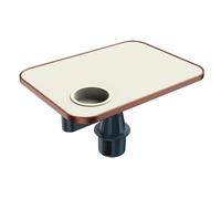 RCXTechPro Car Seat Tray Table,360° Rotating Adjustable Mounted Laptop Car Desk For Meals Work Study/Driver Seat, PU Leather Non-Slip Board With Extended Arm For Trips-Beige/Rectangular