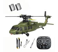 RCXTechPro K2000 UH-60 6CH Brushless RC Helicopter for Black-Hawk, 6-Axis 2.4GHz Flybarless Military Aircraft with Optical Flow Positioning & One-Key Inverted Flight -RTF