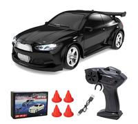 RCXTechPro Mini Desktop RC Drift Car, 1:64 Scale 4WD High-Speed 2.4Ghz Remote Control Racing Sports Car with LED Lights Hobby Toy for Adults