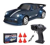 RCXTechPro Mini Desktop RC Drift Car, 1:64 Scale 4WD High-Speed 2.4Ghz Remote Control Racing Sports Car with LED Lights Hobby Toy for Adults