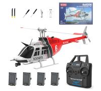 RCXTechPro RC ERA C138 Bell 206 RC Helicopter for Adults, 1:30 Scale 6CH 6-Axis Gyro Single Rotor Helicopter with Optical Flow Positioning Altitude Hold Stable Flight - RTF / 4 Battery