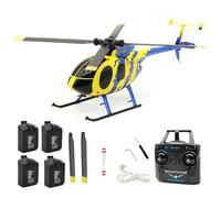 RCXTechPro RC ERA C184 MD500 6-Axis Gyro RC Helicopter, 2.4GHz 4CH Flybarless Stabilized Helicopter with Optical Flow Sensor Remote Control Aircraft for Adults- RTF / 4PCS Battery