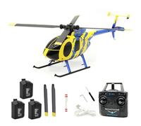 RCXTechPro RC ERA C184 MD500 6-Axis Gyro RC Helicopter, 2.4GHz 4CH Flybarless Stabilized Helicopter with Optical Flow Sensor Remote Control Aircraft for Adults- RTF / 3PCS Battery