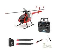 RCXTechPro RC-ERA C184 MD500 RC Helicopter, 4CH Single-Propeller 6-Axis Gyro Stabilized Remote Control Aircraft With Optical Flow & Upgraded Transmitter For Adults -Red /1 Battery