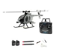 RCXTechPro RC-ERA C184 MD500 RC Helicopter, 4CH Single-Propeller 6-Axis Gyro Stabilized Remote Control Aircraft With Optical Flow & Upgraded Transmitter For Adults -Grey /2 Battery