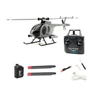 RCXTechPro RC-ERA C184 MD500 RC Helicopter, 4CH Single-Propeller 6-Axis Gyro Stabilized Remote Control Aircraft With Optical Flow & Upgraded Transmitter For Adults -Grey /1 Battery