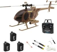 RCXTechPro RC ERA C184 MD500 RC Helicopter with Dual Rotor, Optical Positioning, 6-Axis Gyro 2.4G 4CH Flybarless Remote Control Aircraft Model for Adults Enthusiasts
