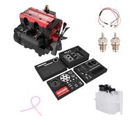 RCXTechPro SEMTO Engine ST-NF2 Inline Twin-Cylinder 7.0cc Nitro Engine Model Set with F-Type Glow Plug, Fuel Tank, Oil Pipe & Ignition Module