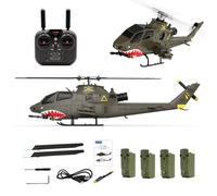 RCXTechPro YU XIANG F112S AH-1 Cobra 1:40 RC Helicopter GPS 9CH Flybarless Dual Rotor 200-Class Military Aircraft With Dual Brushless Motors, Altitude Hold & LiDAR Intelligent Flight - RTF