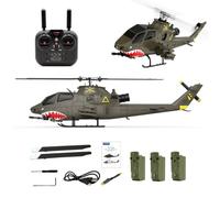 RCXTechPro YU XIANG F112S AH-1 Cobra 1:40 RC Helicopter GPS 9CH Flybarless Dual Rotor 200-Class Military Aircraft With Dual Brushless Motors, Altitude Hold & LiDAR Intelligent Flight - RTF