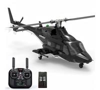 RCXTechPro YUXIANG F02S Air-Wolf Simulator RC Helicopter for Adult, 1/36 Scale 3D/6G Stunt Mode 8CH Flybarless Military Stabilized Aircraft with GPSOptical Flow Positioning - 1PCS Battery