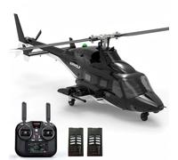 RCXTechPro YUXIANG F02S Air-Wolf Simulator RC Helicopter for Adult, 1/36 Scale 3D/6G Stunt Mode 8CH Flybarless Military Stabilized Aircraft with GPSOptical Flow Positioning - 2PCS Battery