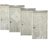 Stylish Wooden Bamboo Beautiful Hanging Beaded Door Curtain Classic String Fly Insect Screen Blind Design Varies Home Gifts Decoration (V Design 18080)