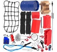 RCYouHott RC Decoration for 1/10 Trx4 Trx6 SCX10 Redcat GEN 7 8 RC Crawler Car,Luggage Net,Recovery Board,Fuel Tanks,Toolbox,Wood Box,Trailer Hook,Trailer Chain,Simulation Decorative Package,Navy Blue