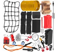 RCYouHott RC Decoration for 1/10 Trx4 Trx6 SCX10 Redcat GEN 7 8 RC Crawler Car,Luggage Net,Recovery Board,Fuel Tanks,Toolbox,Wood Box,Trailer Hook,Trailer Chain,Simulation Decorative Package,Orange