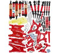 RCYouHott RC Upgrades Part Arm/Shocks/Caster Block,Steering Blocks,Stub Axle Carriers,Steering Bellcranks/Drive Shaft for 1/10 Slash/Rustler/Stampede/Hoss 4x4 4WD VXL,Shock Tower/Links,Red