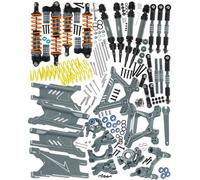 RCYouHott RC Upgrades Part Arm/Shocks/Caster Block,Steering Blocks,Stub Axle Carriers,Steering Bellcranks/Drive Shaft for 1/10 Slash/Rustler/Stampede/Hoss 4x4 4WD VXL,Shock Tower/Links,Titanium