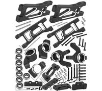 RCYouHott RC Upgrades Part for 1/24 Micro-B 2S 2WD,1/28 Micro-T 2S 2WD,Aluminum Suspension Arms/Caster Block/Steering Blocks/Rear Stub Axle Carriers/Suspension Mount,Black(LOS-1768,LOS-1761)