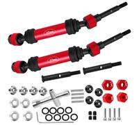 RCYouHott Steel #45 Rear Drive Shaft CVD Upgrades Part for ECX 1/10 2WD Ruckus,Axe,Brutus,Circuit,AMP MT,AMP DB,AMP Crush,K&N Torment,Front Axles Driveshaft with Hex,Red