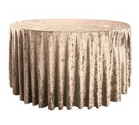 RCZ Decor Velvet Tablecloth Overlay Washable Fabric Wrinkle Resistant 70” Round Tablecloth for Banquets, Weddings, Parties and More Champagne 749
