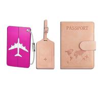 RCZRUCGE Passport Holder, PU Leather Passport Cover with RFID Blocking, Portable Universal Travel Wallet for Passports, Credit Cards and Travel Documents (Pink)