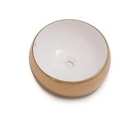 RD Luxury® Designer Countertop Wash Basin, Round Basin, Small Basin, Countertop Washbasin for the Bathroom, Hand Washbasin, Colour Gold