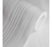 RD7023 - Anaglypta Irregular Textured Stripe White Paintable Wallpaper