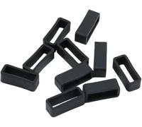 RDAHSUEHH 10 Pcs Watch Band Keepers 24mm 26mm 28mm 30mm Silicone Watch Strap Holder Loops Watch Strap Retainer Black (24mm)