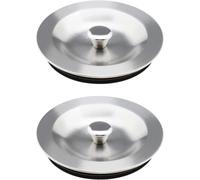RDAHSUEHH 2Pcs Kitchen Sink Drain Stopper 90mm 304 Stainless Steel Sealing Lid Sink Plug with Rubber Seal for Kitchen Sink Drain Hole