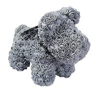 RDAHSUEHH Simulated Rose Dog Forever Rose Flower Teddy Bear Dog Doll Romantic Gifts for Wife Mom Daughter (B)