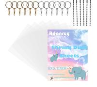 Rdanruy Shrinky Dink Sheets Kit,15PCS Shrink Plastic Sheets Sanded Shrinky Films Paper with Keychain Accessories for Creative Craft DIY Ornaments