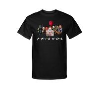 RDBGHAUK Friends Horror Halloween Serial Killers United Graphic Tee T-Shirt Myers Black S