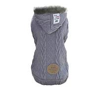 Rdc Pet Clothes Dog & Cat Jumper - Woolen Sweater with Cap & Turtleneck Hoodies for Small & Medium Dogs & Cats (XL, Classic-Grey)