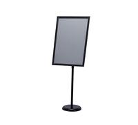 RDCBAU Spiral Style Floor Standing Sign Holder A2 Poster Stand Holder Adjustable Pedestal 17x23.5 Inch Vertical And Horizontal View Sign Display, Aluminum Snap Open Frame black