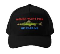 RDCGRS Baseball Cap Outdoors Women Want Fish Me Fear Me Oddly Speci Hat Casual Printed Bonnet Spring Summer Black Outdoor Casquette