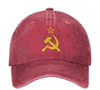 RDCGRS USSR Hammer Sickle CCCP RETR Soviet Flag Baseball Caps for Unisex Vintage Distressed Washed Hats Sun Cap