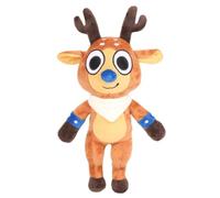 RDCIRP Cute Brown Reindeer Plush Toy, Soft Stuffed Animal with Blue Nose Big Eyes, for Kids Festive Home Decor