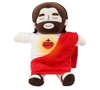 RDCIRP Jesus Plush Toy, Jesus Breathing Stuffed Animal Plushies Doll With Music & Lights, Respira Soothing Jesus Plush Doll Relief Anxiety Jesus Figures Plush Pillow for Boys Girls Gifts(red)