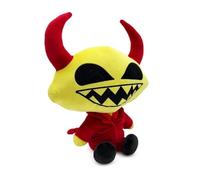 RDCIRP Lemon Devil Plush Toy, Soft Yellow Horned Devil Stuffed Animal Pillow Doll, Red & Yellow Spooky Cartoon Monster Plushie Toys Gifts for Girls Boys Fans