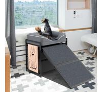 RDCMKL Pet Seat for Dogs and Cats to Stay Close While You Work or Game, with Ramp and Storage Drawers, Bedside Lounge or Dog Window Perch, Sturdy Design, Ideal for Small Pets