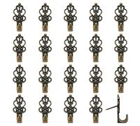 Rddconkit Push Pin Hangers，20 Pcs Zinc Alloy Pin Hooks Picture Hanging Nails for Home Office Fabric Wall Wooden (Bronze)