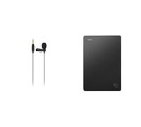 RØDE Lavalier GO Professional Lavalier/Lapel Microphone for Broadcast, Filmmaking, Content Creation & Seagate Portable Drive, 1TB, External Hard Drive, Dark Grey, for PC Laptop and Mac