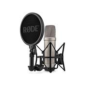 RØDE NT1 5th Generation Large-diaphragm Studio Condenser Microphone with XLR and USB Outputs, Shock Mount and Pop Filter for Music Production, Vocal Recording and Podcasting (Silver)