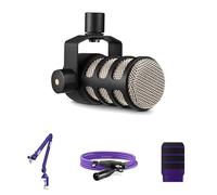 RØDE PodMic Dynamic Microphone Bundle - PSA1+ Studio Arm, WS14 Pop Filter & 3m XLR Cable (Purple)