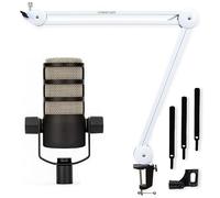 RØDE Podmic Podcast Microphone + Keepdrum MS138 Articulated Arm Tripod White