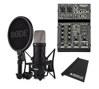 RØDE Rode NT1 Signature Black Studio Microphone + ART USBMix4 Mixer + Keepdrum Microfibre Cloth