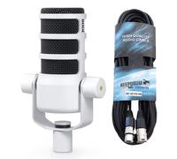 RØDE Rode Podmic Professional Podcast Microphone White + Keepdrum XLR Cable