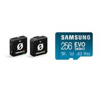RØDE Wireless ME Ultra-compact Wireless Microphone System with Built-in Microphones & Samsung EVO Select 256GB microSDXC UHS-I U3 130MB/s Full HD and 4K UHD Memory Card inc. SD-Adapter